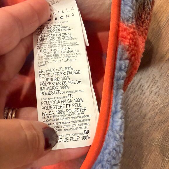 Billabong Switchback Pullover Fleece Jacket in Campfire Print Size Large - Picture 9 of 11